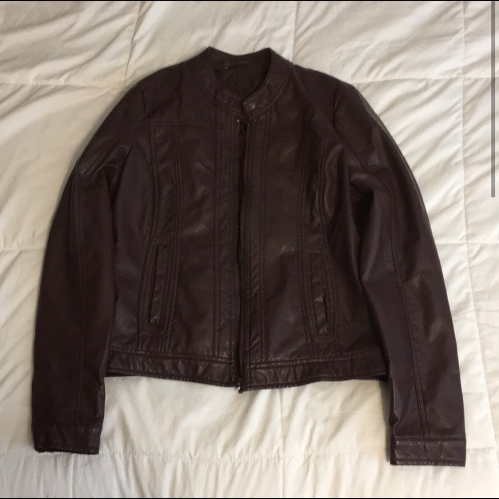 Joujou brown faux leather jacket